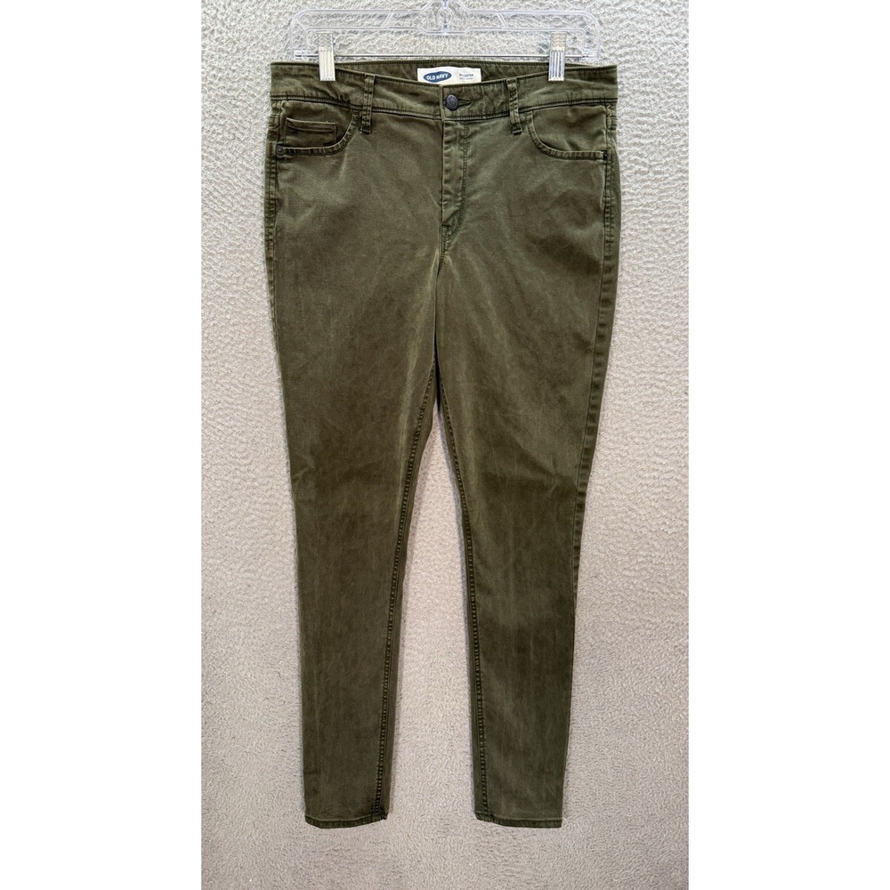 Old Navy Jeans Womens 10 Tall Green Rockstar Super Skinny‎ Mr Rock Sateen Preppy